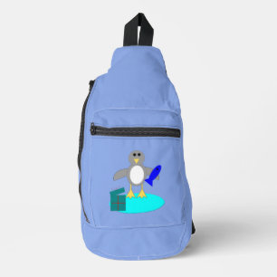 Sac À Bandoulière Joyeux manchot de pêche de Noël