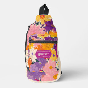 Sac À Bandoulière La pauvreté encombrée les fleurs florales modernes