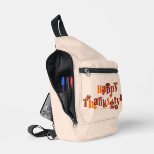 Sac À Bandoulière L'affiche lumineuse et festive de Thanksgiving de