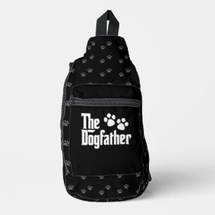 Sac À Bandoulière Le Dogfather s'amuse en noir et blanc en disant :