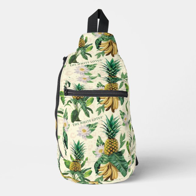 Sac À Bandoulière Le Motif blanc Lotus Pineapple Paradise (Recto)