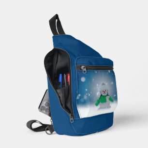 Sac À Bandoulière Le personnage de bonhomme de neige de Noël adorabl