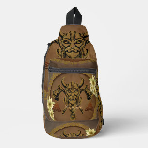 Sac À Bandoulière Le viking sans peur avec le casque avec des cornes