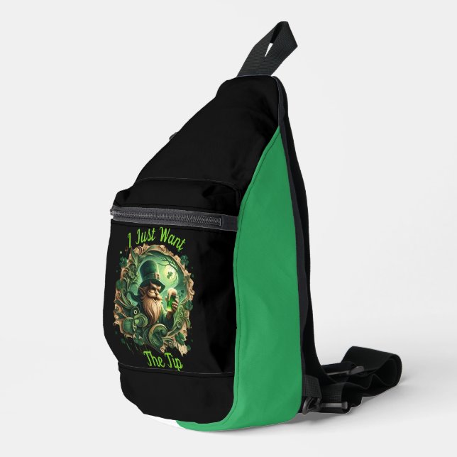 Sac À Bandoulière Leprechaun Whimsical Savourer Une pinte (Coin droit)