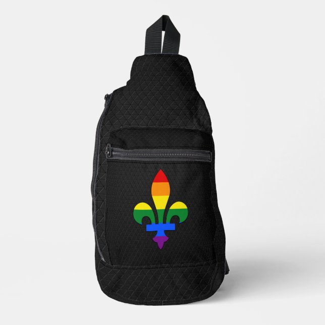 Sac À Bandoulière LGBT pride fleur-de-lis  (Recto)