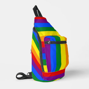 Sac À Bandoulière LGBTQ+ Arc-en-ciel en bandes pour le mois de la fi