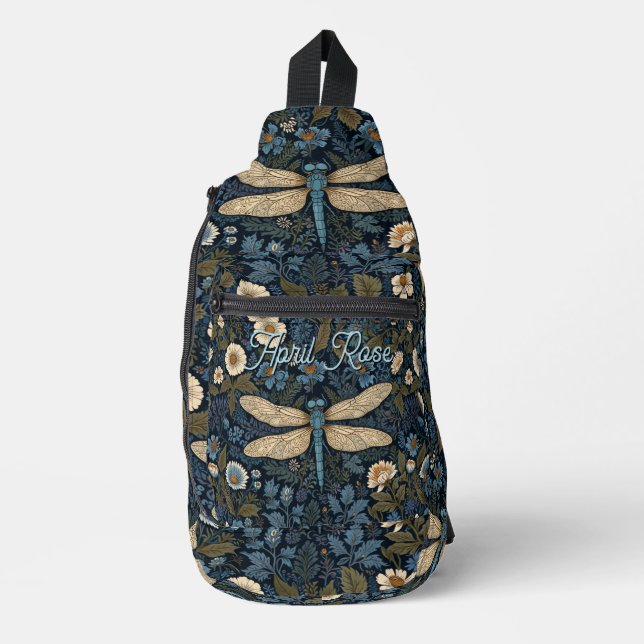 Sac À Bandoulière Libellule bleue vintage (Recto)