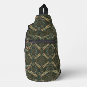 Sac À Bandoulière Libellule vintage art nouveau vert or