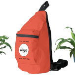 Sac À Bandoulière Logo Texte Entreprise Promotion Marque Rouge<br><div class="desc">Ajoutez votre propre logo et du texte personnalisé à cette conception. Supprimez le texte supérieur ou inférieur si vous préférez. Minimaliste et professionnel. Idéal pour un produit promotionnel pour vos employés, employés, clients et clients. Idéal pour les salons, les voyages, les événements d'entreprise ou sportifs et les cadeaux. Pour les...</div>