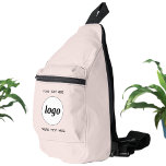 Sac À Bandoulière Logo Texte Professionnel Marque promotionnelle Blu<br><div class="desc">Ajoutez votre propre logo et du texte personnalisé à cette conception. Supprimez le texte supérieur ou inférieur si vous préférez. Ajoutez un nom, un slogan d'entreprise, un numéro de téléphone ou une adresse Web. Minimaliste et professionnel. Idéal pour un produit promotionnel pour vos employés, employés, clients et clients. Idéal pour...</div>