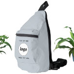 Sac À Bandoulière Logo Texte Professionnel Promotion Marque Bleue<br><div class="desc">Ajoutez votre propre logo et du texte personnalisé à cette conception. Supprimez le texte supérieur ou inférieur si vous préférez. Ajoutez un nom, un slogan d'entreprise, un numéro de téléphone ou une adresse Web. Minimaliste et professionnel. Idéal pour un produit promotionnel pour vos employés, employés, clients et clients. Idéal pour...</div>