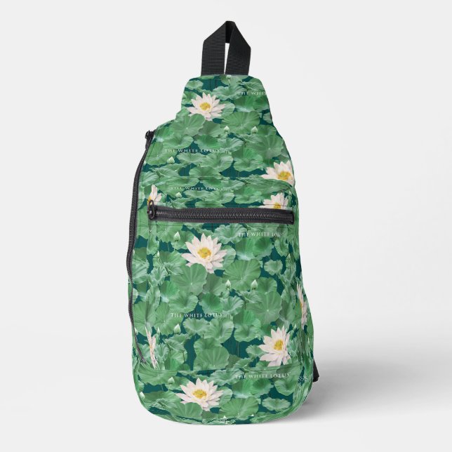 Sac À Bandoulière Lotus Lagoon Motif - Le Lotus Blanc (Recto)