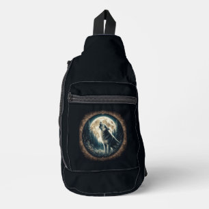 Sac À Bandoulière Loup vintage et lune classique
