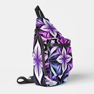 Sac À Bandoulière Luxe Déco noir magenta blanc