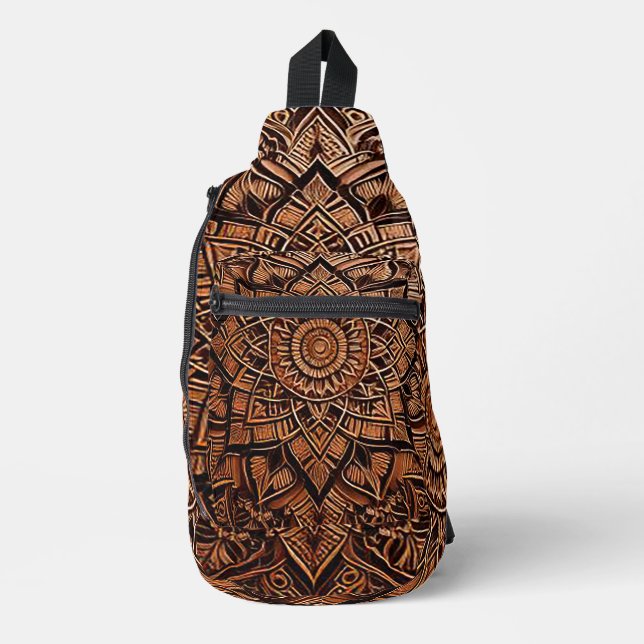 Sac À Bandoulière Mandala Marron   (Recto)