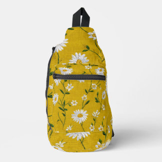 Sac À Bandoulière Marguerites sur fond jaune