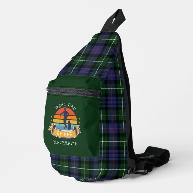 Sac À Bandoulière Meilleur Papa Golf Lover Gag Plaid Tartan (Coin droit)