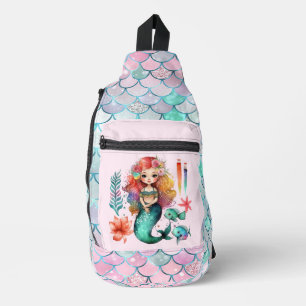 Sac À Bandoulière Mignonne de plage sirène ajouter nom filles
