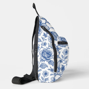 Sac À Bandoulière Modèle Floral Royal Bleu Rose