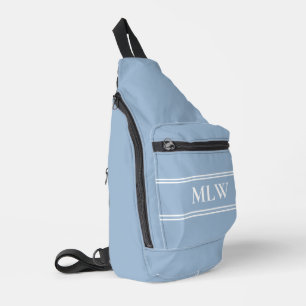 Sac À Bandoulière Modèle simple Bleu Bleu et Blanc Monogramme