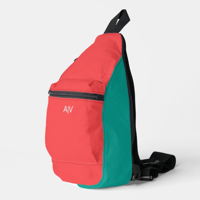 Sac À Bandoulière Modern Summer Coral Monogram (Coin droit)