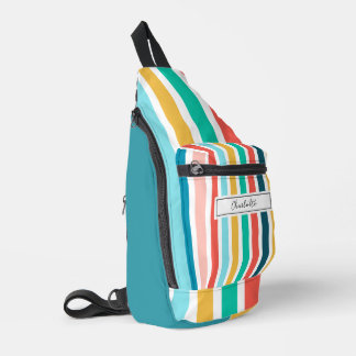 Sac À Bandoulière Moderne bandes verticales colorées personnalisées