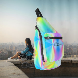Sac À Bandoulière Moderne couleurs arc-en-ciel pastel iridescent
