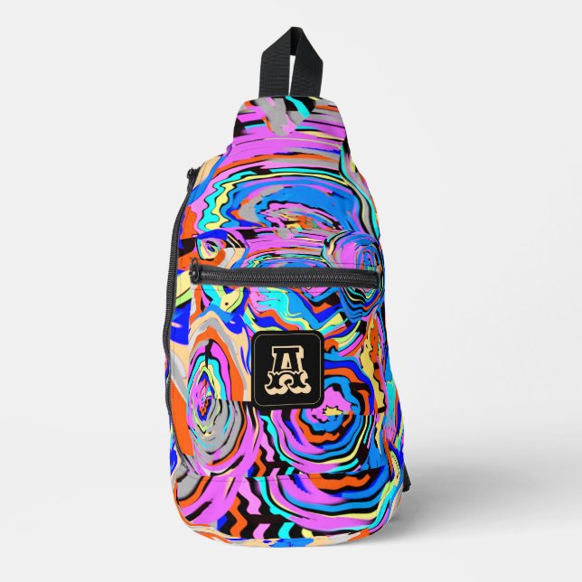 Sac À Bandoulière Moderne Monogramme Initial Élégant Motif élégant (Recto)