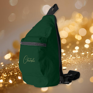 Sac À Bandoulière Moderne Monogramme Or Doré Vert pour Hommes Femmes