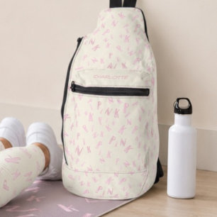 Sac À Bandoulière Moderne motif de lettre rose aquarelle ivoire nomm