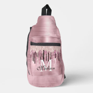 Sac À Bandoulière Monogramme à goutte rose rose chic imprimé