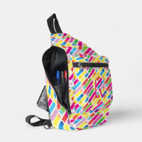 Monogramme Arc-en-ciel lignes diagonales Motif Pop