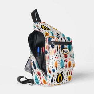 Sac À Bandoulière Monogramme de Motif botanique moderne Boho