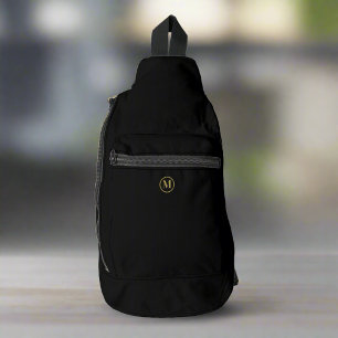 Sac À Bandoulière Monogramme initial d'or noir sur mesure