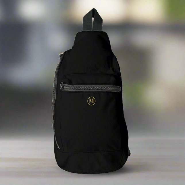 Sac À Bandoulière Monogramme initial d'or noir sur mesure (Créateur téléchargé)