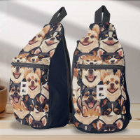 monogramme moderne animal coloré, chien motif enfa