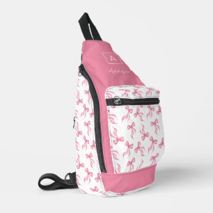Sac À Bandoulière Monogramme Motif rose Bow personnalisé