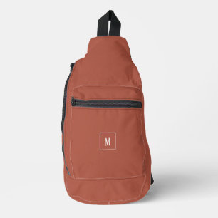 Sac À Bandoulière monogramme personnalisé, couleur terre cuite moder