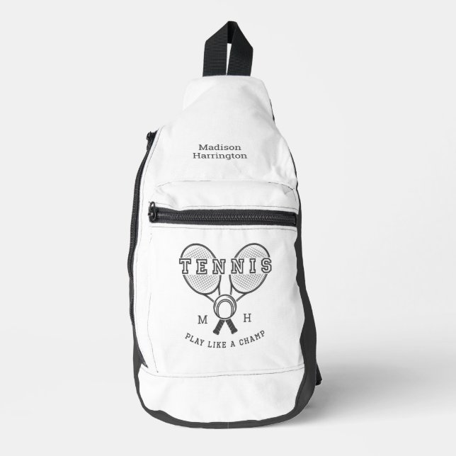 Sac À Bandoulière monogramme personnalisé et nom TENNIS (Recto)