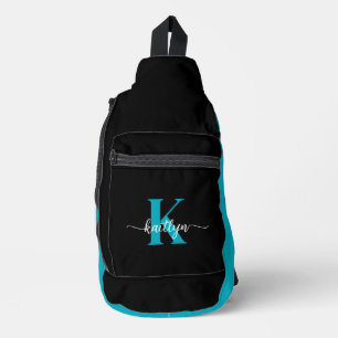 Sac À Bandoulière Monogramme sarcelle noir