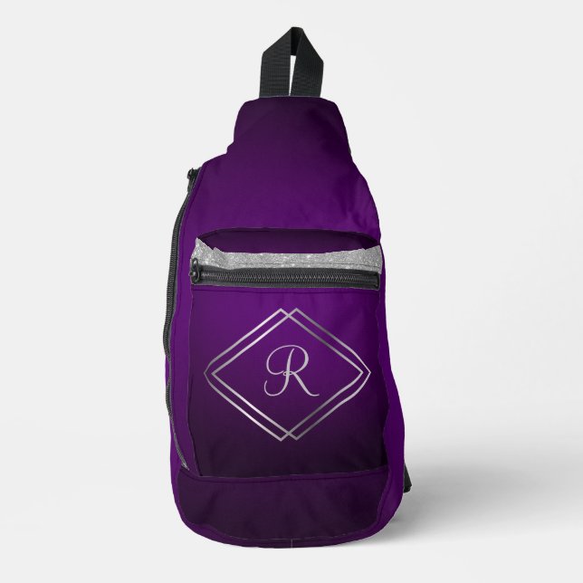 Sac À Bandoulière Monogramme violet profond et argenté (Recto)