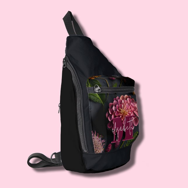 Sac À Bandoulière Moody Floral Monogrammé (Moody Floral Monogrammed Sling Bag)