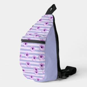 Sac À Bandoulière Motif à rayures pastel avec des marguerites