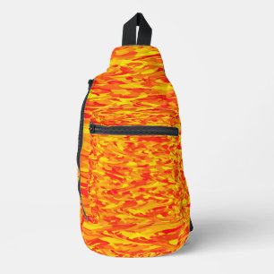 Sac À Bandoulière Motif Abstrait orange rouge jaune