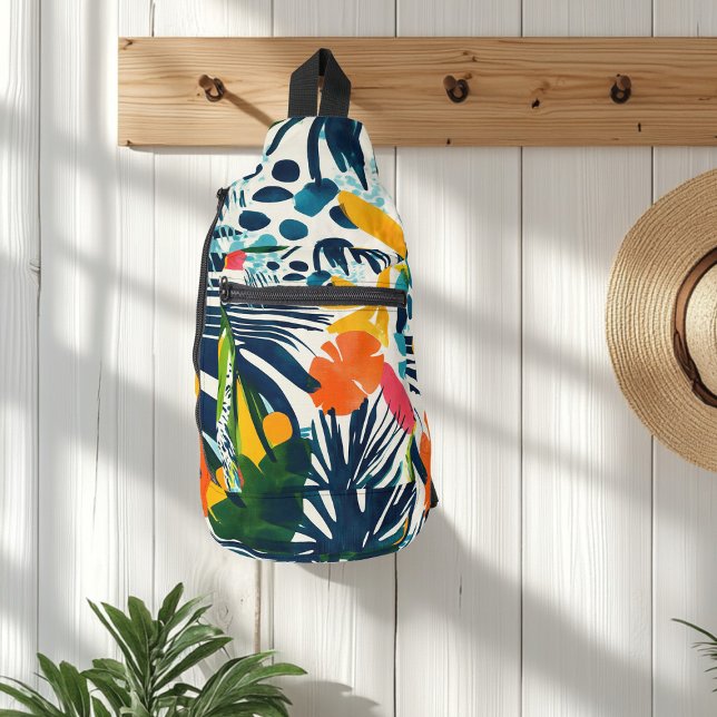 Sac À Bandoulière Motif Abstrait tropical (Créateur téléchargé)