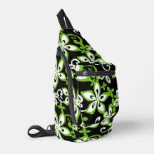 MOTIF ALOHA HAWAII EN NOIR/LIME