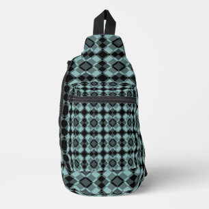 Sac À Bandoulière Motif Argyle à carreaux bleu noir