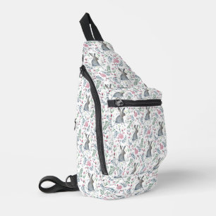 Sac À Bandoulière Motif Bunny gris aquarelle