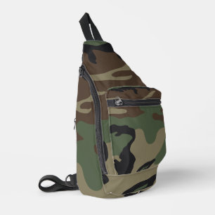 Sac À Bandoulière Motif de camouflage militaire en forêt