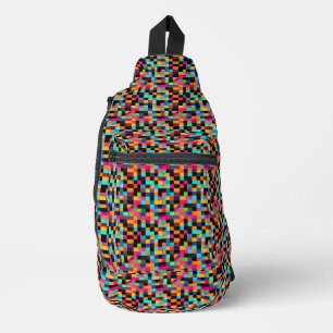 Sac À Bandoulière Motif de formes géométriques vives et colorées